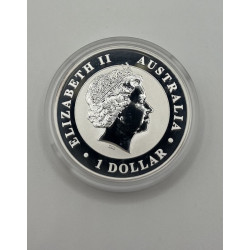 1-uncjowa moneta w kapslu o nominale 1$ KOOKABURRA wydana w Australii w 2010 roku.
Monety w stanie menniczym.
Opakowanie: kapsel