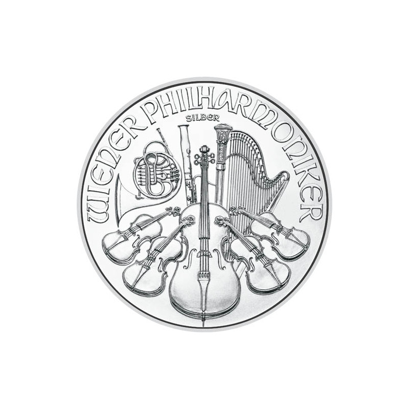 1-uncjowa moneta Wiener Philharmoniker wydana w Austrii w 2023 roku.
Monety w stanie bardzo dobrym.