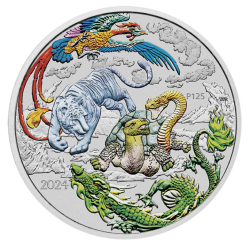 Chinese Myths & Legends 2024 - 1 uncja srebra kolor Four Guardians Lan