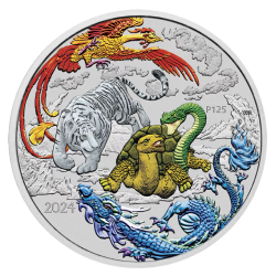 Chinese Myths & Legends 2024 - 1 uncja srebra kolor Four Guardians Hong