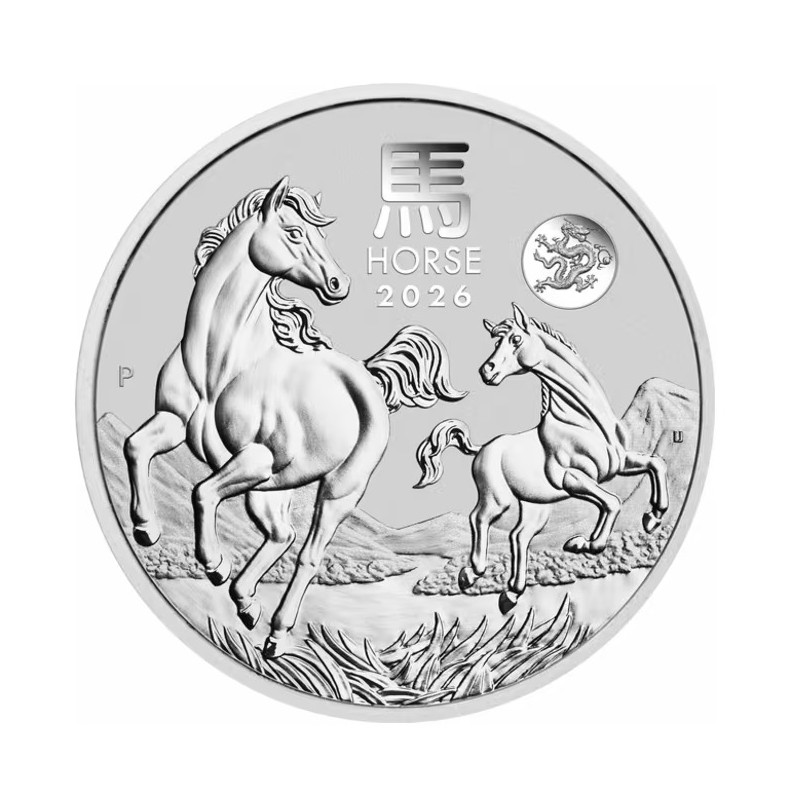 1-uncjowa moneta Rok Konia wydana w Australii w 2026 roku w wersji privy mark
Monety w stanie menniczym wysyłane w kapslach.
Limitowany nakład: 30.000 sztuk