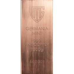 Germania Mint - 1kg - sztabka miedzi surowa