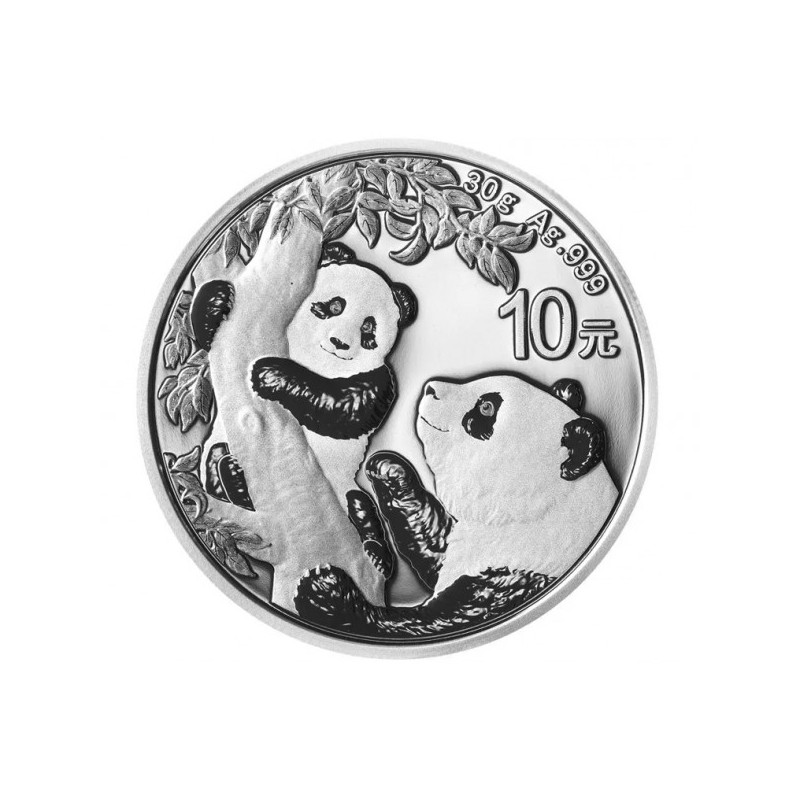 30-gramowa moneta o nominale 10 juanów PANDA wydana w Chinach w 2021