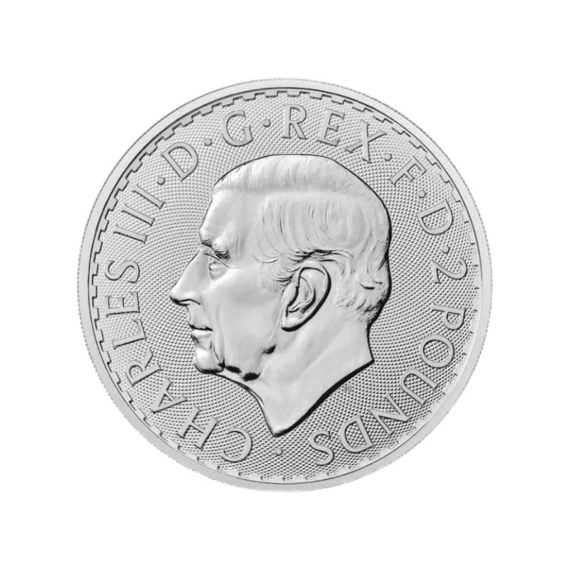 1-uncjowa moneta Britannia wydana w Wielkiej Brytanii w 2023 roku w wersji z Królem Karolem III
Stan bardzo dobry