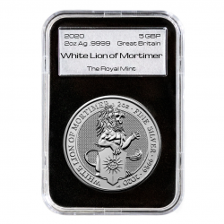 2-uncjowa moneta White Lion wydana w Wielkiej Brytanii w 2020 roku.
Monety w stanie menniczym.


