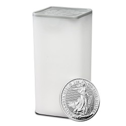 Zestaw 4 tub zawierających łącznie 100 sztuk 1-uncjowych monet Britannia wydanych w Wielkiej Brytanii w 2026 roku.
Monety w stanie menniczym.