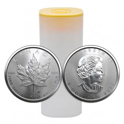 Zestaw tub zawierający łącznie 500 sztuk 1-uncjowych monet o nominale 5$ MAPLE LEAF wydanych w Kanadzie w 2021 roku.
Monety w stanie menniczym.