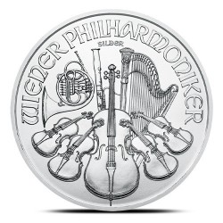 Tuba zawierająca 20 sztuk 1-uncjowych monet Wiener Philharmoniker wydanych w Austrii w 2023 roku.
Monety w stanie menniczym.