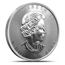 1-uncjowa moneta o nominale 5$ MAPLE LEAF wydana w Kanadzie. Monety z rynku wtórnego z losowych lat w bardzo dobrym stanie.
