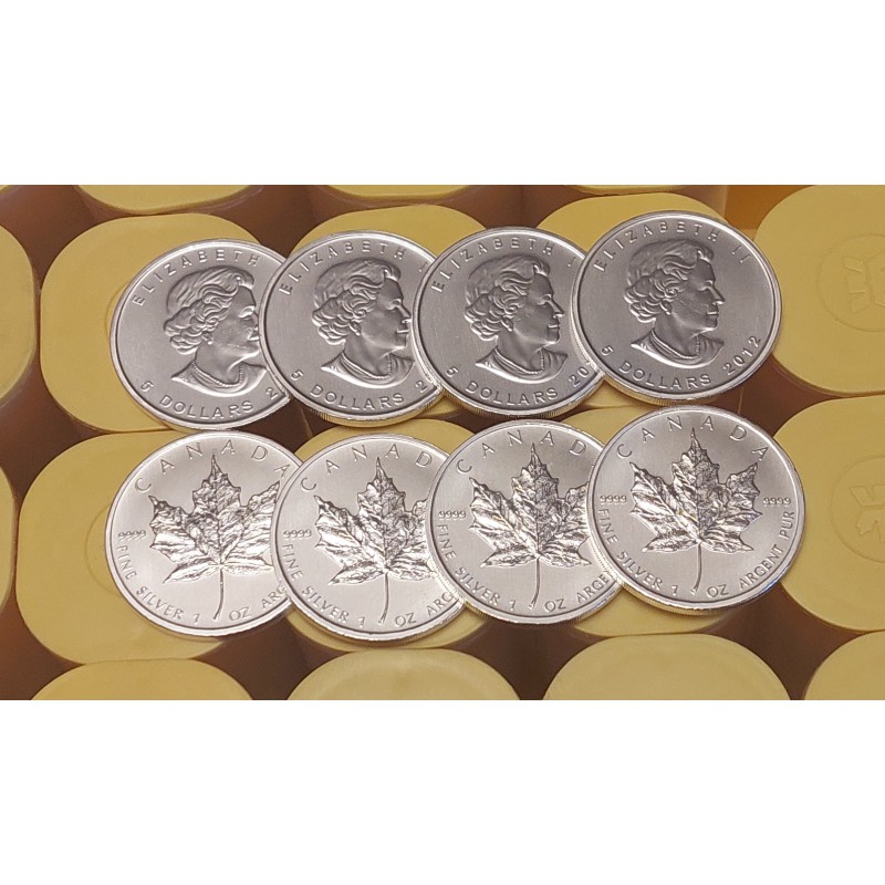 1-uncjowa moneta o nominale 5$ MAPLE LEAF wydana w Kanadzie. Monety z rynku wtórnego z rocznika 2012 w bardzo dobrym stanie.
